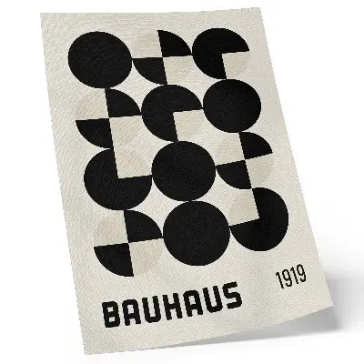 Affisch med motiv av geometriska former i minimalistisk och modern stil