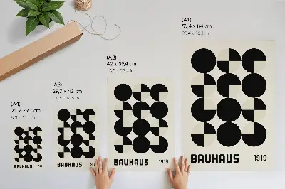 Affisch med motiv av geometriska former i minimalistisk och modern stil