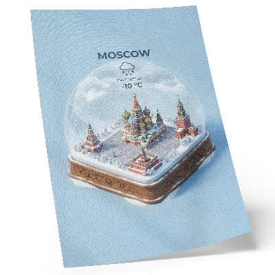 Dekorativ väggaffisch Miniatyr-Moskva i en vintersnöglob