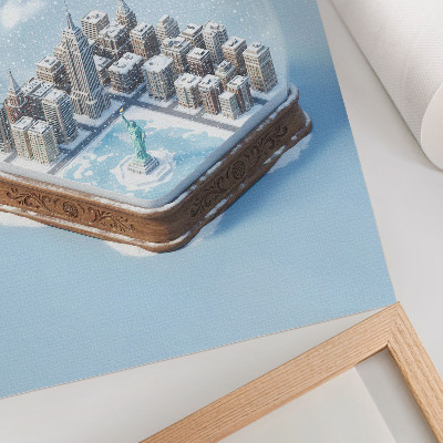 Poster Minimalistisk stadsvinter snöglob