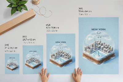 Poster Minimalistisk stadsvinter snöglob