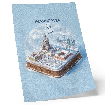 Poster Warszawas vinterglasglob snöarkitektur