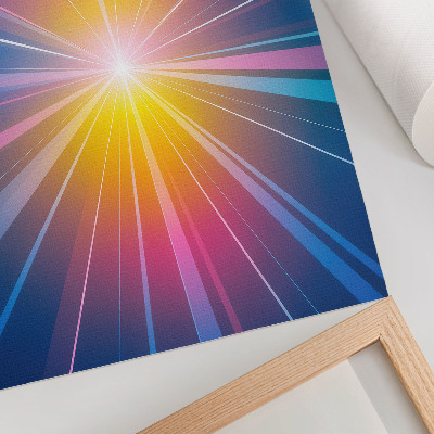 Hållbar väggposter Energiska färger strålar fokuspunkt