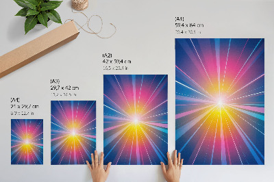 Hållbar väggposter Energiska färger strålar fokuspunkt