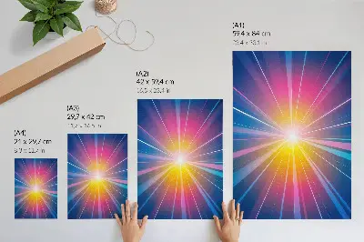 Hållbar väggposter med motiv i energiska färger som blir en fokuspunkt