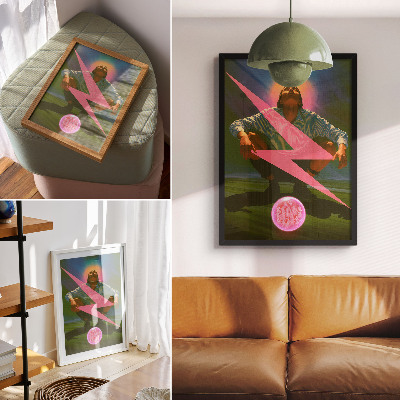 Poster Neonfärger och en överraskande figur