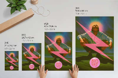 Poster Neonfärger och en överraskande figur
