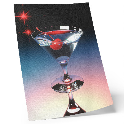 Hållbar väggposter Elegant cocktailglas med röda körsbär