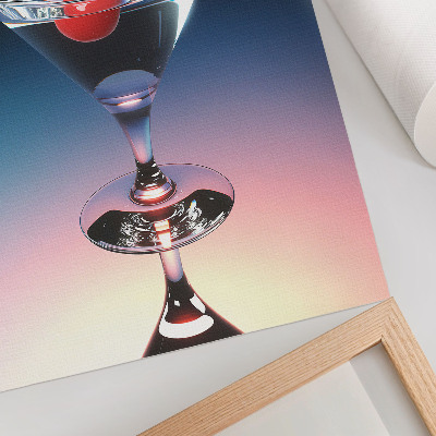 Hållbar väggposter Elegant cocktailglas med röda körsbär