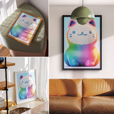 Hållbar väggposter Regnbågskatt modern gradientstil