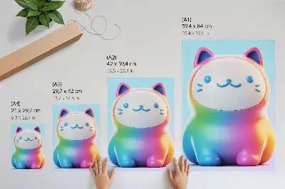 Regnbågskatt väggposter i modern gradientstil