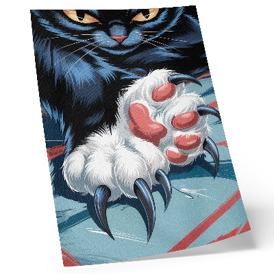 Hållbar väggposter Katt med klor, livfulla färger, intensiv dynamik