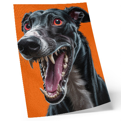 Poster Svart päls orange bakgrund uttrycksfulla detaljer
