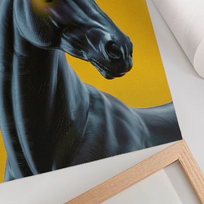 Poster En enhörning på gul bakgrund, magisk och mystisk