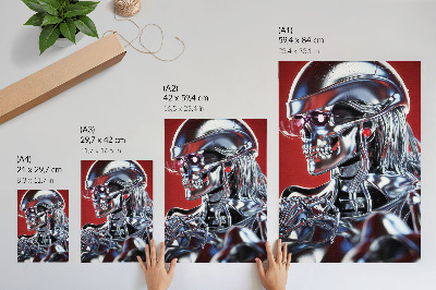 Hållbar väggposter Futuristiskt karaktärsmotiv svart rött
