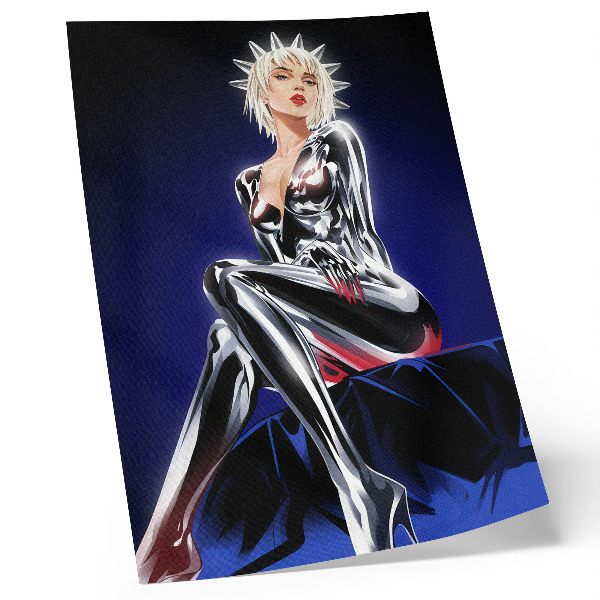 Poster Futuristisk figur, glänsande element, intensiva färger