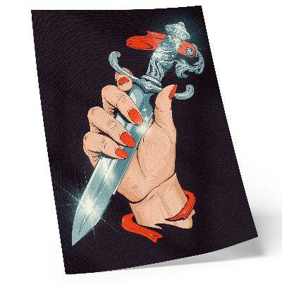 Affisch Hand med dolk, blinkande detaljer