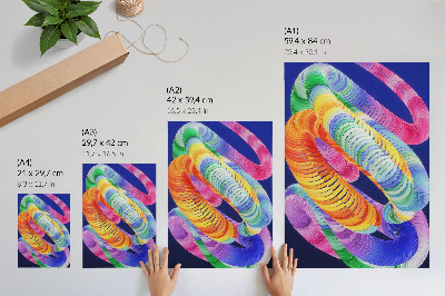 Hållbar väggposter Färgglada spiraler i abstrakt stil