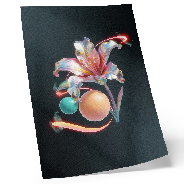Dekorativ väggaffisch Ett modernt blommotiv fullt av färger