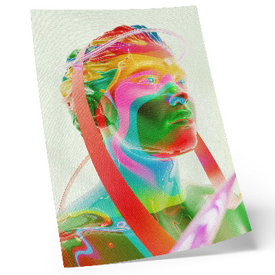 Hållbar väggposter Färgglatt futuristiskt karaktärsporträtt