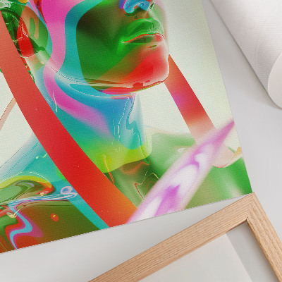 Hållbar väggposter Färgglatt futuristiskt karaktärsporträtt