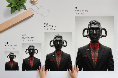 Dekorativ väggaffisch Futuristisk design med svart och rött motiv