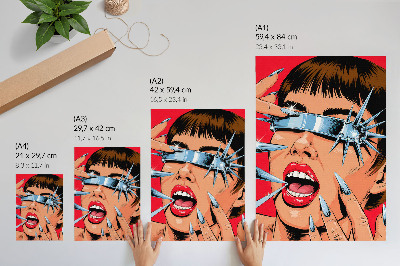 Hållbar väggposter Futuristiska element, intensiva färger, dynamik