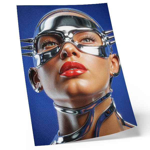 Dekorativ väggaffisch Futuristisk figur, intensiva färger, modernitet