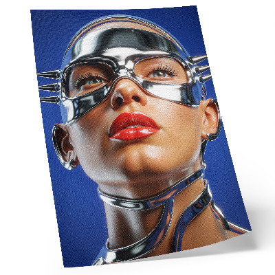 Dekorativ väggaffisch Futuristisk figur, intensiva färger, modernitet