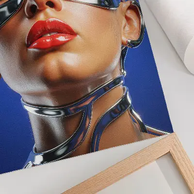 Dekorativ väggaffisch futuristisk figur i intensiva färger med modern design
