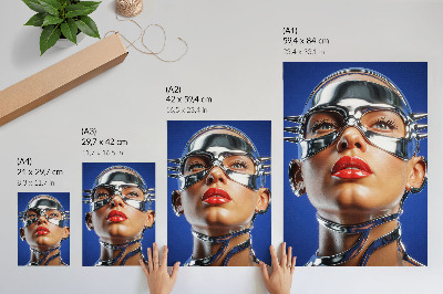 Dekorativ väggaffisch Futuristisk figur, intensiva färger, modernitet
