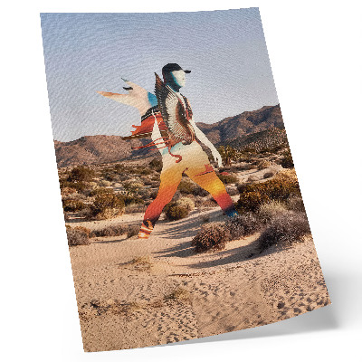 Dekorativ väggaffisch Figur i öknen surrealistiskt motiv