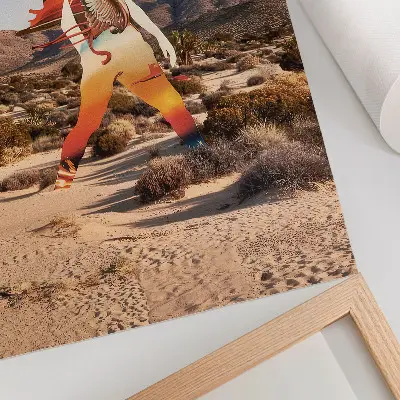 Väggaffisch surrealistiskt motiv med figur i öknen