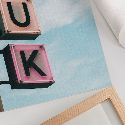 Hållbar väggposter Neonbokstäver pastellfärger modernitet