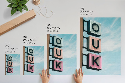 Hållbar väggposter Neonbokstäver pastellfärger modernitet