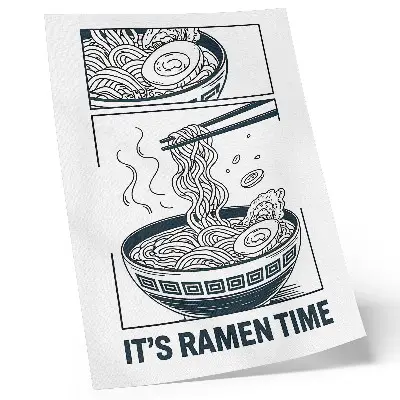 Affisch serietidningsinspirerad ramen-skål med ätpinnar som absorberar smak