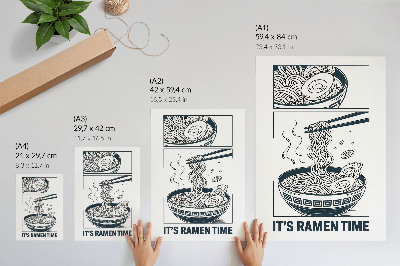Affisch Serietidningsliknande ramenskålspinnar suger åt sig smaken