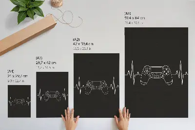 Affisch minimalistiskt hjärta i svartvitt
