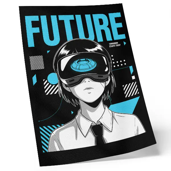 Poster modern karaktär med VR-glasögon