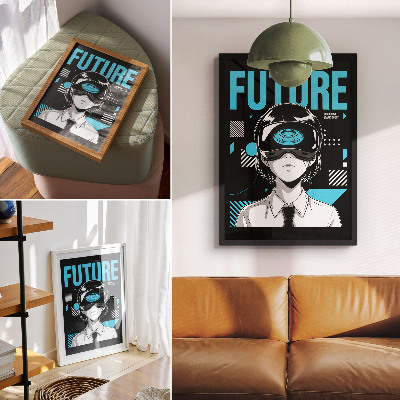 Poster En modern karaktär i VR-glasögon