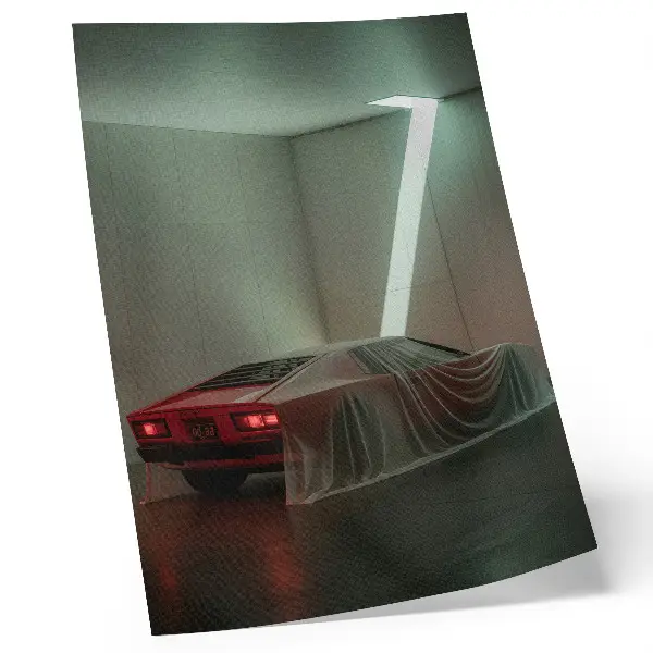 Dekorativ väggaffisch klassisk bilbelysning i minimalistisk stil