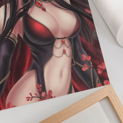 Hållbar väggposter Anime skönhet elegans, dynamisk röd svart