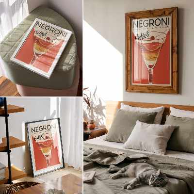 Dekorativ väggaffisch Retrostil cocktailgrafik elegans nostalgi