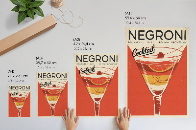Dekorativ väggaffisch Retrostil cocktailgrafik elegans nostalgi