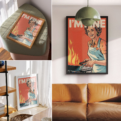 Hållbar väggposter Popkonststil, färgglada accenter, dynamisk komposition