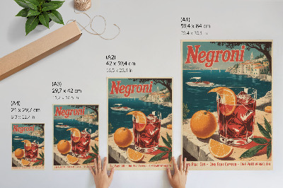 Poster Intensiva färger, semesteratmosfär, hav, orange