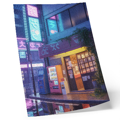 Hållbar väggposter Neonregn atmosfärisk atmosfär färgglada ljus