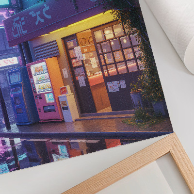 Hållbar väggposter Neonregn atmosfärisk atmosfär färgglada ljus