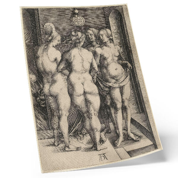 Dekorativ väggaffisch Fyra nakna kvinnor av Albrecht Dürer