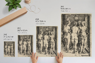 Dekorativ väggaffisch Fyra nakna kvinnor av Albrecht Dürer